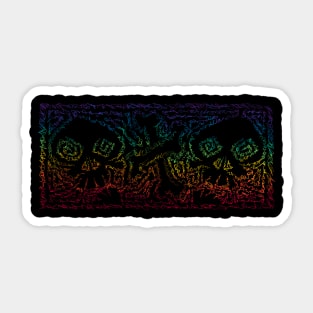 skull and bones pride scribble Sticker